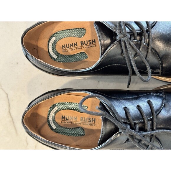 Nunn Bush Westfield Oxfords Mens 9.5 Black Comfort Gel Plain Toe - 81926-001 - Picture 6 of 8